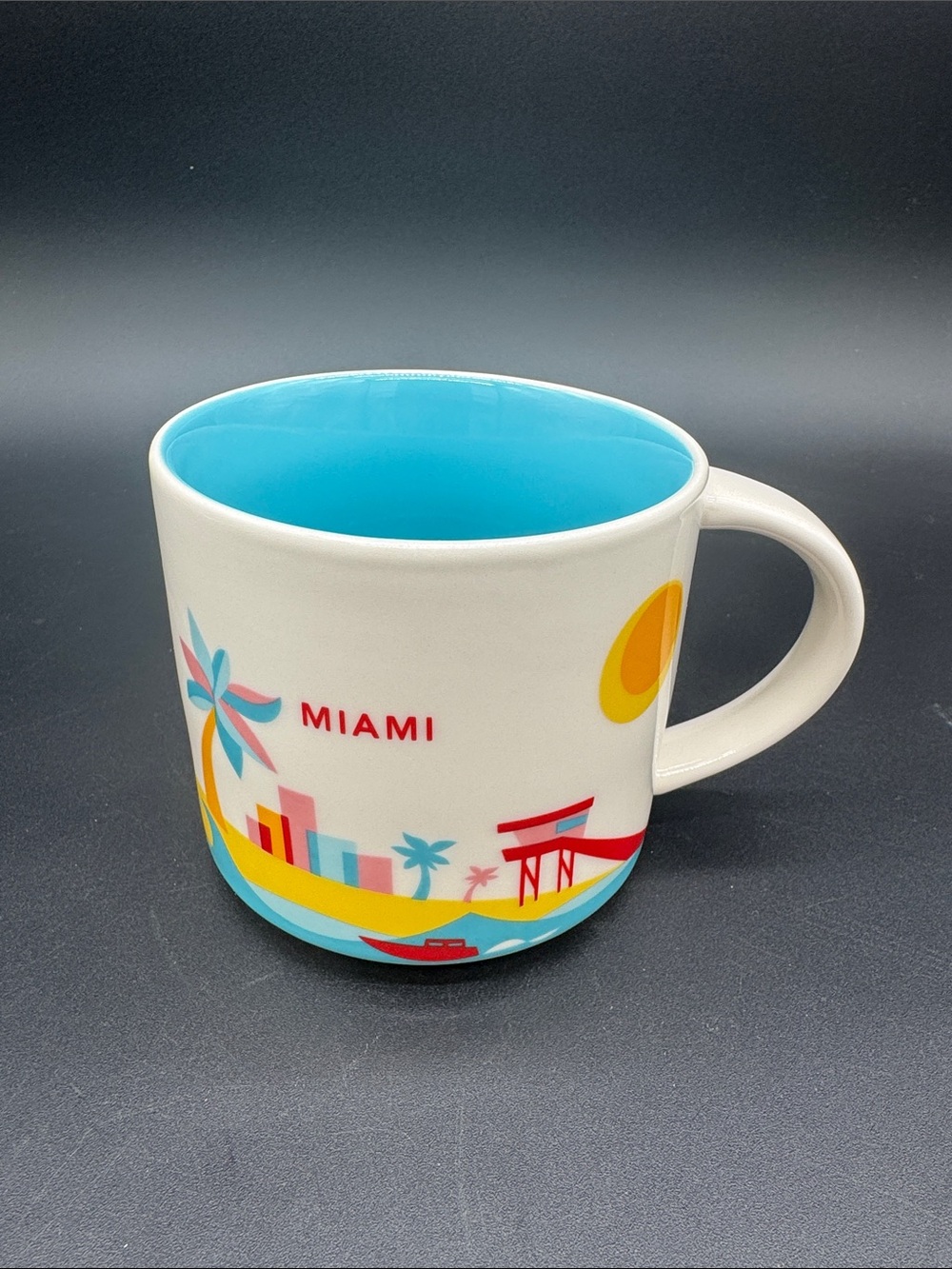 2012 Starbucks You Are Here Collection Miami 14oz Ceramic Mug Cup EUC
